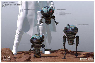 Concept art of Droid Concepts from the video game Star Wars Jedi Fallen Order by Gustavo Henrique Mendonça