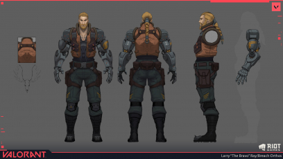Concept art of Breach from the video game Valorant by Larry Ray