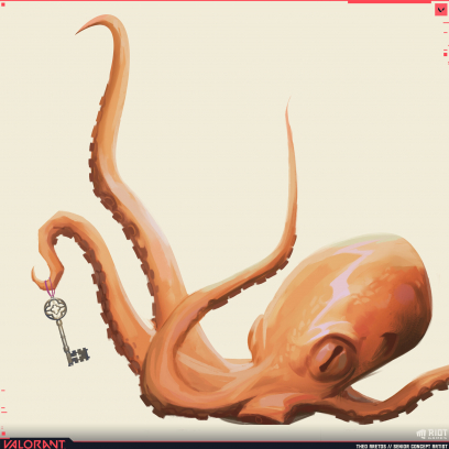 Concept art of Squid from the video game Valorant by Theo Aretos