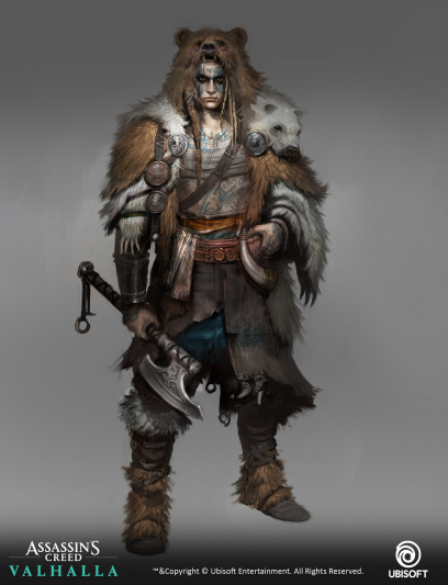 Concept art of Berserker Outfit from the video game Assassin's Creed Valhalla by Pierre Raveneau