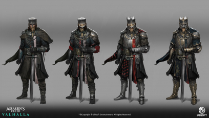 Concept art of Knight Outfit from the video game Assassin's Creed Valhalla by Pierre Raveneau