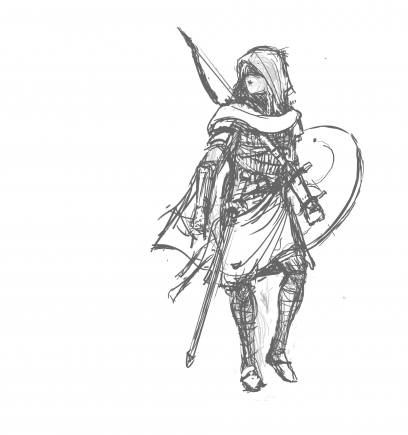 Concept art of Rough Character Sketch from the video game Assassin's Creed Valhalla by Gilles Beloeil