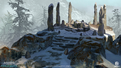 Concept art of Jotunheim Altar Design from the video game Assassin's Creed Valhalla by Philip Varbanov