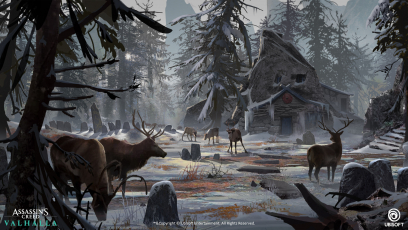 Concept art of Reindeer from the video game Assassin's Creed Valhalla by Philip Varbanov