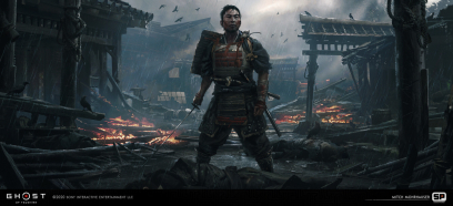 Concept art of Broken Jin from the video game Ghost Of Tsushima by Mitch Mohrhauser