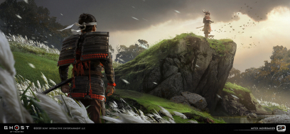 Concept art of Jin And Shimura from the video game Ghost Of Tsushima by Mitch Mohrhauser