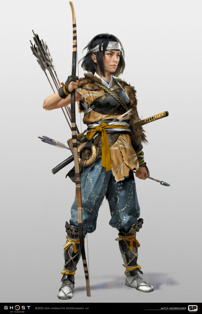 Concept art of Kaede from the video game Ghost Of Tsushima by Mitch Mohrhauser