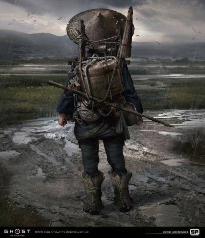 Concept art of Kenji from the video game Ghost Of Tsushima by Mitch Mohrhauser