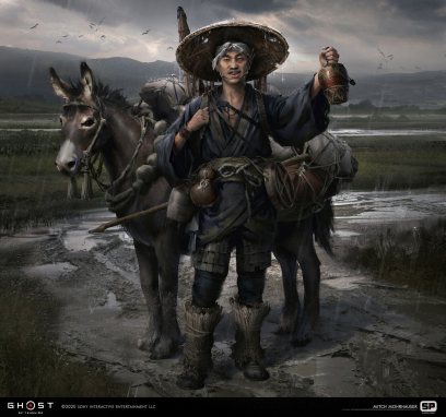 Concept art of Kenji from the video game Ghost Of Tsushima by Mitch Mohrhauser