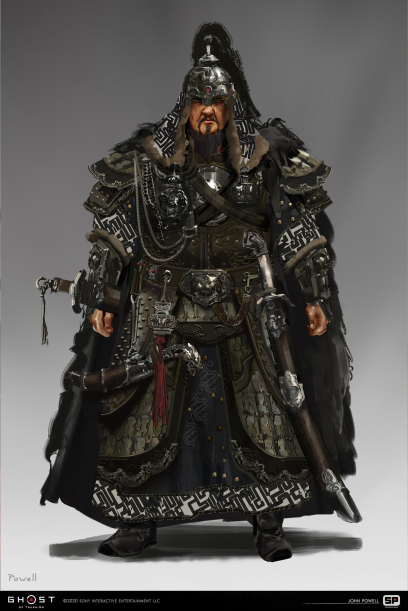 Concept art of Khan from the video game Ghost Of Tsushima by John Powell