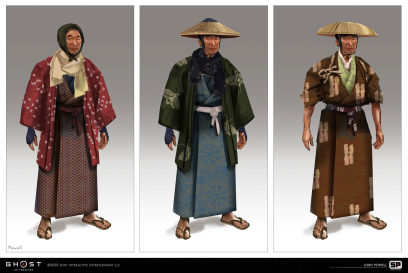 Concept art of NPC Character Fashion from the video game Ghost Of Tsushima by John Powell