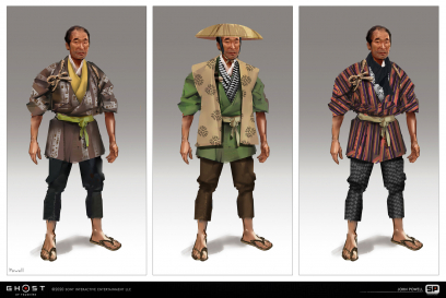 Concept art of NPC Character Fashion from the video game Ghost Of Tsushima by John Powell