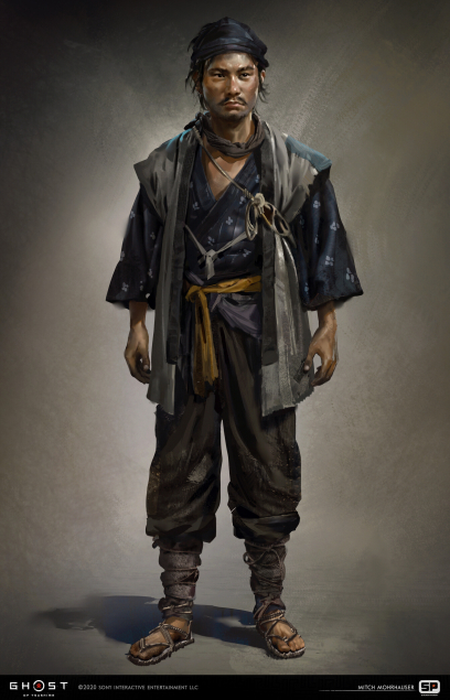 Concept art of Peasants from the video game Ghost Of Tsushima by Mitch Mohrhauser