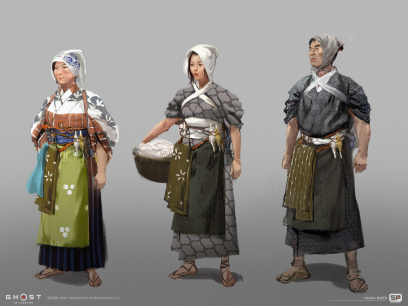 Concept art of Vendor NPC from the video game Ghost Of Tsushima by Naomi Baker