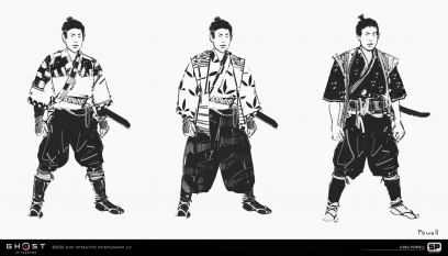 Concept art of Young Jin from the video game Ghost Of Tsushima by John Powell
