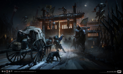 Concept art of Azamo Gate from the video game Ghost Of Tsushima by Ian Jun Wei Chiew