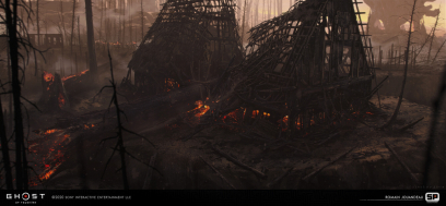 Concept art of Kin from the video game Ghost Of Tsushima by Romain Jouandeau