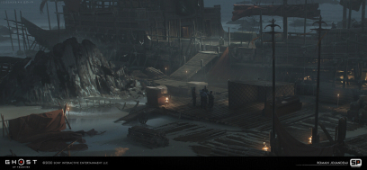 Concept art of Mongol Warcamps from the video game Ghost Of Tsushima by Romain Jouandeau
