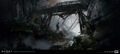Concept art of Toyotama Biome from the video game Ghost Of Tsushima by Ian Jun Wei Chiew