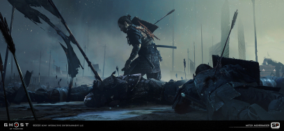Concept art of Cinematic Shots from the video game Ghost Of Tsushima by Mitch Mohrhauser