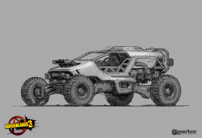 Concept art of Outrunner Buggy Concept from the video game Borderlands 3 by Danny Gardner