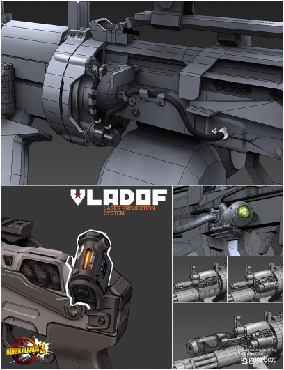 Concept art of Vladof Weapons from the video game Borderlands 3 by Kevin Duc