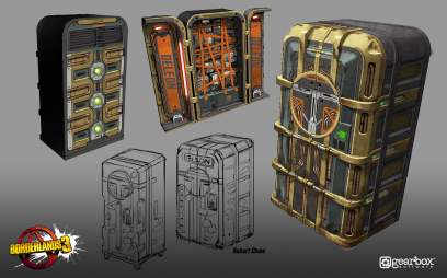 Concept art of Lootables from the video game Borderlands 3 by Robert Chew