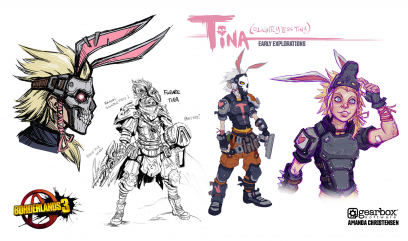 Concept art of Tina from the video game Borderlands 3 by Amanda Christensen