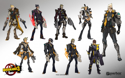 Concept art of Zane The Operative Early Exploration from the video game Borderlands 3 by Max Davenport