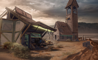 Concept art of Bounty Of Blood Environment from the video game Borderlands 3 by Max Davenport