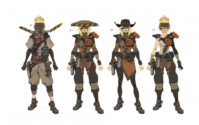 Concept art of Female Clothes from the video game Borderlands 3 by Sergi Brosa