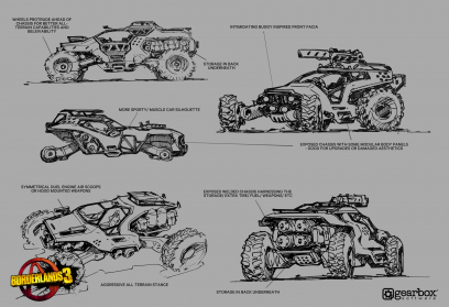 Concept art of Outrunner Buggy Concept from the video game Borderlands 3 by Danny Gardner