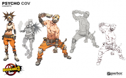 Concept art of Psycho from the video game Borderlands 3 by Sergi Brosa