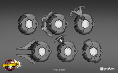 Concept art of Shields from the video game Borderlands 3 by Max Davenport