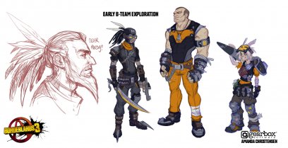 Concept art of B Team from the video game Borderlands 3 by Amanda Christensen