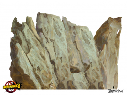 Concept art of Eden 6 Huge Rock from the video game Borderlands 3 by Adam Ybarra