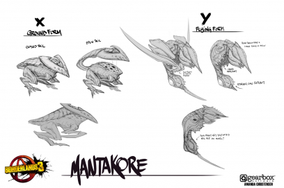 Concept art of Mantakore from the video game Borderlands 3 by Amanda Christensen