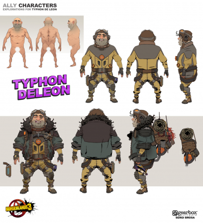 Concept art of Typhon De Leon from the video game Borderlands 3 by Sergi Brosa