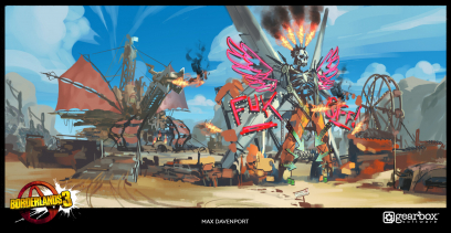 Concept art of Early Carnivora Exploration from the video game Borderlands 3 by Max Davenport