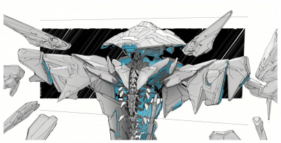 Concept art of Guardian from the video game Halo 5 Guardians by Darren Bacon