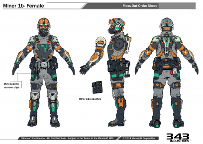 Concept art of Human Female Miner from the video game Halo 5 Guardians by Kory Lynn Hubbell