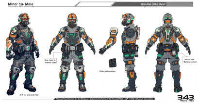 Concept art of Human Male Miner from the video game Halo 5 Guardians by Kory Lynn Hubbell