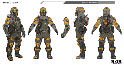 Concept art of Human Male Miner from the video game Halo 5 Guardians by Kory Lynn Hubbell