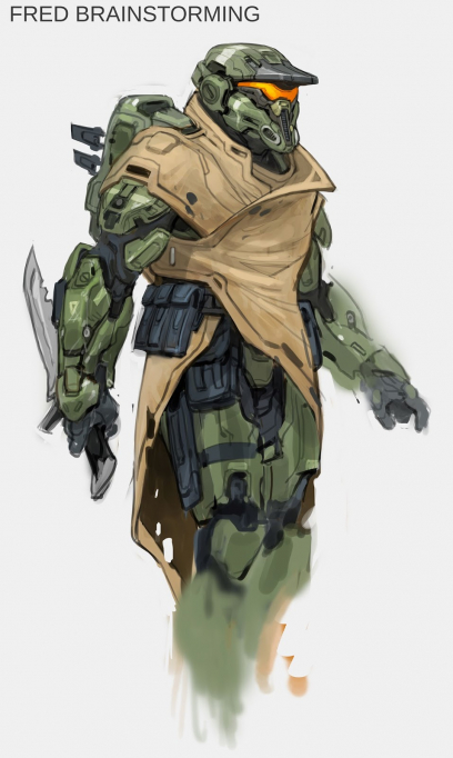 Concept art of Unsc Spartan Frederic from the video game Halo 5 Guardians by Kory Lynn Hubbell