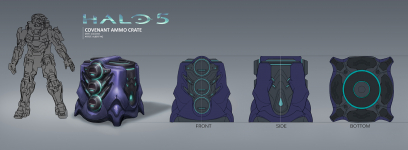 Concept art of Covenant Ammo Crate from the video game Halo 5 Guardians by Albert Ng