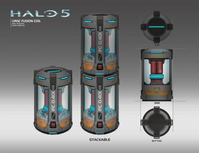 Concept art of Unsc Fusion Coil from the video game Halo 5 Guardians by Albert Ng