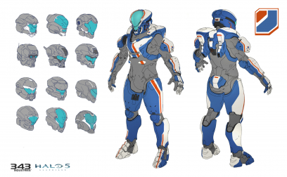 Concept art of Unsc Spartan Armor from the video game Halo 5 Guardians by Sam Brown