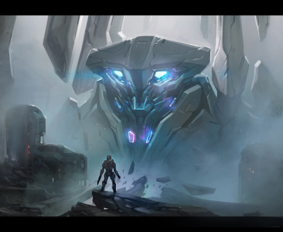 Concept art of Guardian Exploration from the video game Halo 5 Guardians by Kory Lynn Hubbell