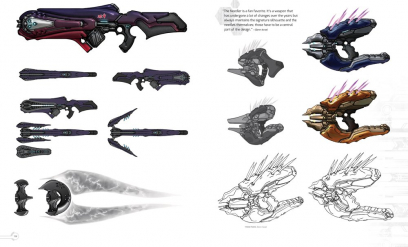 Concept art of Covenant Weapons from the video game Halo 5 Guardians