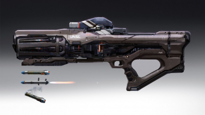 Concept art of Unsc Hydra from the video game Halo 5 Guardians